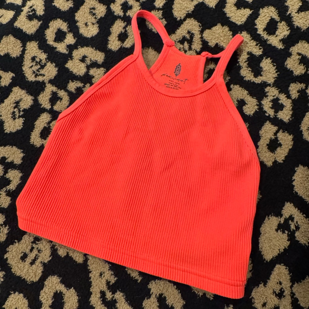 Neon Ribbed Crop Top